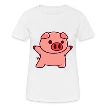Petit cochon - T-shirt respirant Femme - blanc - Devant - AI Model Female 172 dark (172cm)