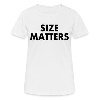 Size matters - Women's Breathable T-Shirt - white - Front - AI Model Female 172 dark (172cm)