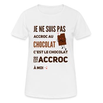 Je ne suis pas accroc au chocolat… - T-shirt respirant Femme - blanc - Devant - AI Model Female 172 dark (172cm)