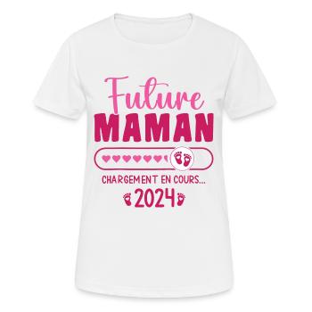 Werdende Mutter 2024 Fortlaufend Schwangere Mutter - Frauen T-Shirt atmungsaktiv - Weiß - Vorne - AI Model Female 172 dark (172cm)