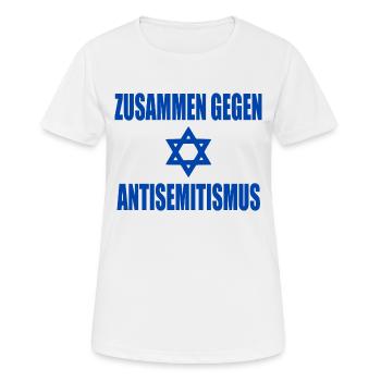 zusammen gegen antisemitismus - Frauen T-Shirt atmungsaktiv - Weiß - Vorne - AI Model Female 172 dark (172cm)