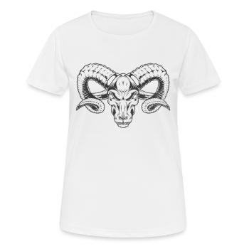 Bélier Signe astrologique Horoscope - T-shirt respirant Femme - blanc - Devant - AI Model Female 172 dark (172cm)