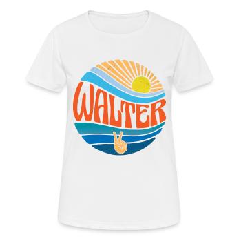 Walter Chemise Vintage Coucher de soleil Walter Groovy Tie Dye - T-shirt respirant Femme - blanc - Devant - AI Model Female 172 dark (172cm)