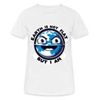 Humour de la Terre plate : satire et blagues ironiques - T-shirt respirant Femme - blanc - Devant - AI Model Female 172 dark (172cm)