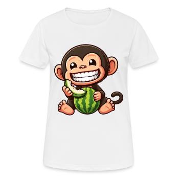 Singe, Chimpanzé, Melon, Melon, Melon Miel - T-shirt respirant Femme - blanc - Devant - AI Model Female 172 dark (172cm)