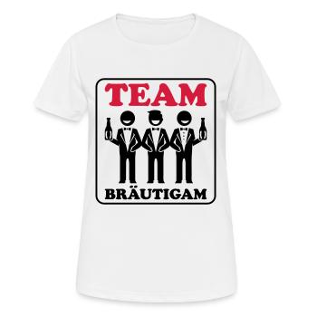 Fête du marié de mariage - T-shirt respirant Femme - blanc - Devant - AI Model Female 172 dark (172cm)