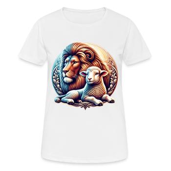 Christian Clothing Lion and Lamb - Women's Breathable T-Shirt - white - Front - AI Model Female 172 dark (172cm)