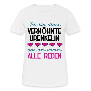 Verwöhnte Urenkelin Spruch Enkelin Ur Enkelkind - Frauen T-Shirt atmungsaktiv - Weiß - Vorne - AI Model Female 172 dark (172cm)