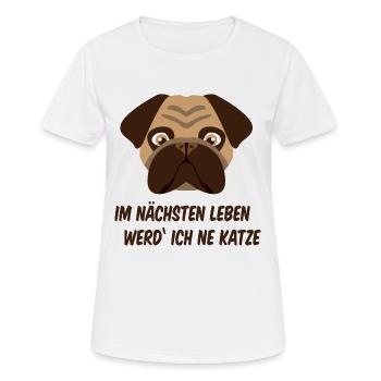 Frustrated pug - Women's Breathable T-Shirt - white - Front - AI Model Female 172 dark (172cm)