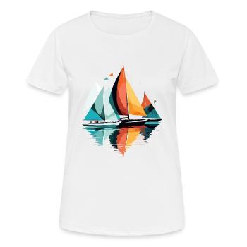 Segeln Meer Ruhig Ruhig Ozean Im Freien - Frauen T-Shirt atmungsaktiv - Weiß - Vorne - AI Model Female 172 dark (172cm)