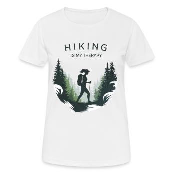 Hiking is My Therapy – Nature & Forest - Women's Breathable T-Shirt - white - Front - AI Model Female 172 dark (172cm)