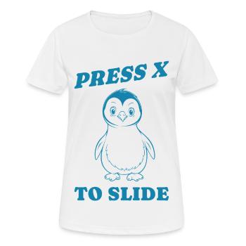 press x to slide Geschenk - Frauen T-Shirt atmungsaktiv - Weiß - Vorne - AI Model Female 172 dark (172cm)