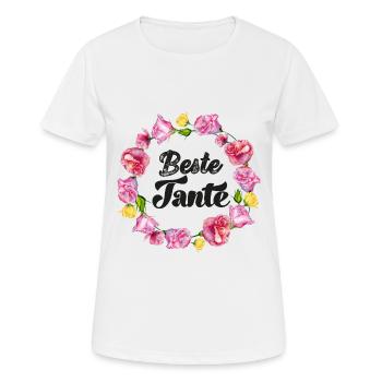 Beste Tante der Welt Super Tante Patentante - Frauen T-Shirt atmungsaktiv - Weiß - Vorne - AI Model Female 172 dark (172cm)
