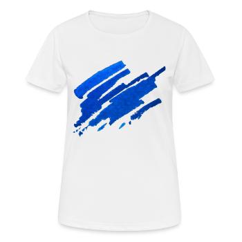 Couleur - Bleu - Abstrait - T-shirt respirant Femme - blanc - Devant - AI Model Female 172 dark (172cm)