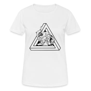 M. Hippo sans fin JJB Triangle - T-shirt respirant Femme - blanc - Devant - AI Model Female 172 dark (172cm)