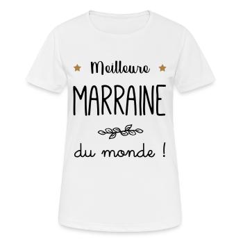 Meilleure Marraine du monde vecteur - T-shirt respirant Femme - blanc - Devant - AI Model Female 172 dark (172cm)