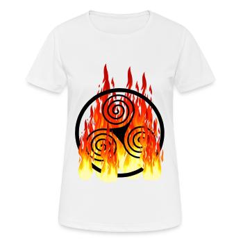Keltische Symbol in Feuer Keltisch Wikinger - Frauen T-Shirt atmungsaktiv - Weiß - Vorne - AI Model Female 172 dark (172cm)