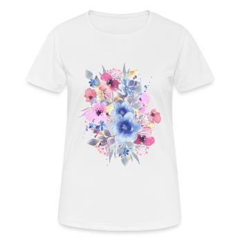 Frühling Blumen - Frauen T-Shirt atmungsaktiv - Weiß - Vorne - AI Model Female 172 dark (172cm)