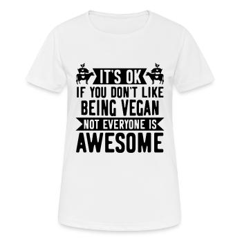 Vegan Vegan Vegan Sans Fil Noir - T-shirt respirant Femme - blanc - Devant - AI Model Female 172 dark (172cm)