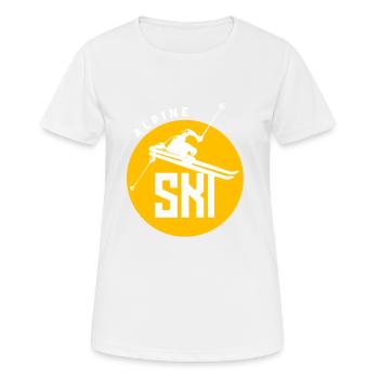 Alpine Ski - Frauen T-Shirt atmungsaktiv - Weiß - Vorne - AI Model Female 172 dark (172cm)
