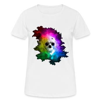 Halloween Skull Rainbow Totenkopf Metal Hardrock - Frauen T-Shirt atmungsaktiv - Weiß - Vorne - AI Model Female 172 dark (172cm)