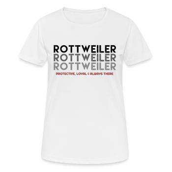 J’aime Rottweilers, Rottweilers, Rottweiler Dog - T-shirt respirant Femme - blanc - Devant - AI Model Female 172 dark (172cm)