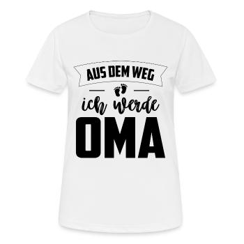 Aus dem Weg Ich werde Oma Baby - Frauen T-Shirt atmungsaktiv - Weiß - Vorne - AI Model Female 172 dark (172cm)