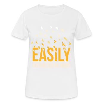 Bird Lover I Bird Watching I Easily Distracted by - Frauen T-Shirt atmungsaktiv - Weiß - Vorne - AI Model Female 172 dark (172cm)