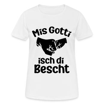 Mis Gotti isch di bescht Patentante Taufe Patin - Frauen T-Shirt atmungsaktiv - Weiß - Vorne - AI Model Female 172 dark (172cm)