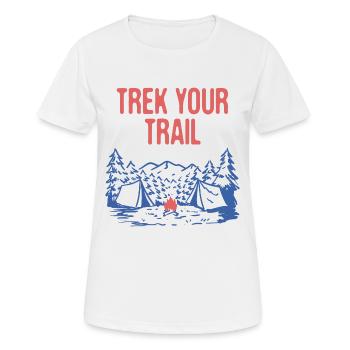 Trek Your Trail Hiking Wildlife Hiker Outdoor - Frauen T-Shirt atmungsaktiv - Weiß - Vorne - AI Model Female 172 dark (172cm)