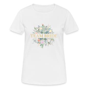 TEAM BRIDE! Spring Floral Personalizable - Women's Breathable T-Shirt - white - Front - AI Model Female 172 dark (172cm)