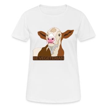 Kalb Be Vegetarian - Frauen T-Shirt atmungsaktiv - Weiß - Vorne - AI Model Female 172 dark (172cm)