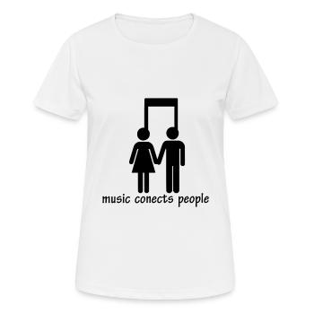 connexions musicales - T-shirt respirant Femme - blanc - Devant - AI Model Female 172 dark (172cm)