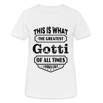 So sieht eine coole Gotti aus Patentante Schweiz - Frauen T-Shirt atmungsaktiv - Weiß - Vorne - AI Model Female 172 dark (172cm)