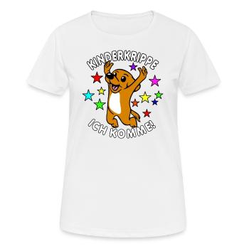 Krippen Kind Beginn Ich bin jetzt ein Krippenkind - Frauen T-Shirt atmungsaktiv - Weiß - Vorne - AI Model Female 172 dark (172cm)