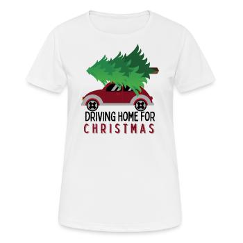 Driving Home for Christmas Weihnachten lustig Auto - Frauen T-Shirt atmungsaktiv - Weiß - Vorne - AI Model Female 172 dark (172cm)