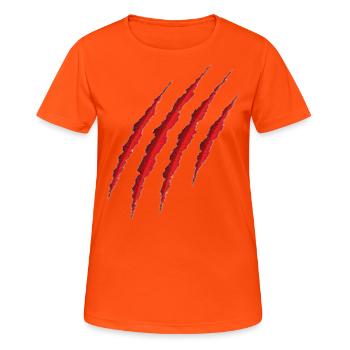 La griffe rouge - T-shirt respirant Femme - orange néon - Devant - AI Model Female 172 dark (172cm)