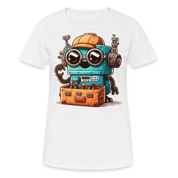 Ingenieur-Bot - Frauen T-Shirt atmungsaktiv - Weiß - Vorne - AI Model Female 172 dark (172cm)