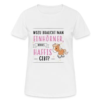 Wozu Einhörner Haflinger - Frauen T-Shirt atmungsaktiv - Weiß - Vorne - AI Model Female 172 dark (172cm)