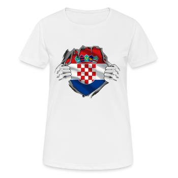 Kroatien Flagge Adria Zagreb Kroatische Fahne - Frauen T-Shirt atmungsaktiv - Weiß - Vorne - AI Model Female 172 dark (172cm)