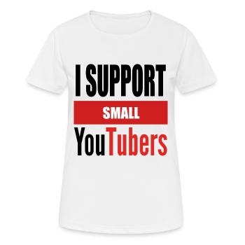 Ich unterstütze kleine Youtubers BLK PNG - Frauen T-Shirt atmungsaktiv - Weiß - Vorne - AI Model Female 172 dark (172cm)
