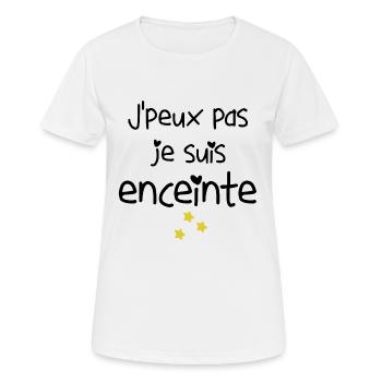 Ich bin nicht schwanger - Frauen T-Shirt atmungsaktiv - Weiß - Vorne - AI Model Female 172 dark (172cm)