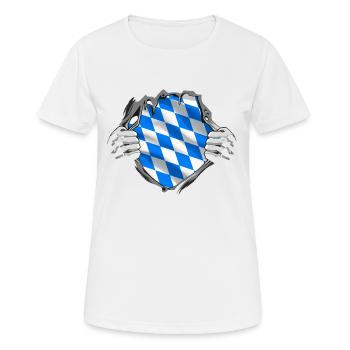 Drapeau bavarois d’occasion Look Drapeau bavarois Vintage - T-shirt respirant Femme - blanc - Devant - AI Model Female 172 dark (172cm)