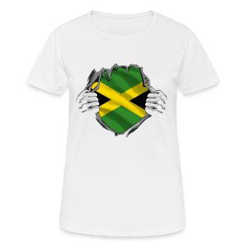 Drapeau jamaïcain Drapeau jamaïcain Jamaïque Vintage - T-shirt respirant Femme - blanc - Devant - AI Model Female 172 dark (172cm)
