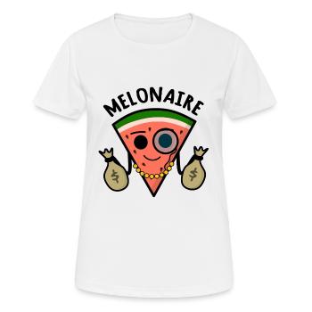 Melonaire : Millionaire Melon Pun - Women's Breathable T-Shirt - white - Front - AI Model Female 172 dark (172cm)
