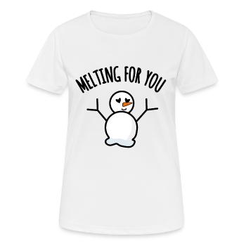 Fondre pour vous : jeu de mots bonhomme de neige - T-shirt respirant Femme - blanc - Devant - AI Model Female 172 dark (172cm)