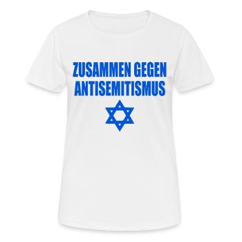 zusammen gegen antisemitismus - Frauen T-Shirt atmungsaktiv - Weiß - Vorne - AI Model Female 172 dark (172cm)