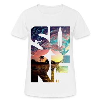 Surf Surfers Surf Surf - T-shirt respirant Femme - blanc - Devant - AI Model Female 172 dark (172cm)