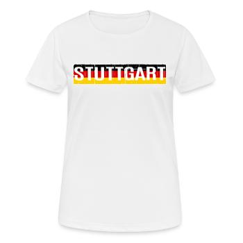 STUTTGART STUTTGARTER BADEN WÜRTTEMBERG DEUTSCHLAN - Frauen T-Shirt atmungsaktiv - Weiß - Vorne - AI Model Female 172 dark (172cm)
