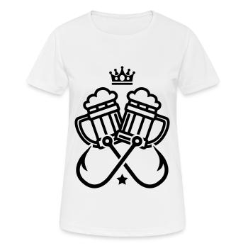 angelhaken fishing bier - Frauen T-Shirt atmungsaktiv - Weiß - Vorne - AI Model Female 172 dark (172cm)